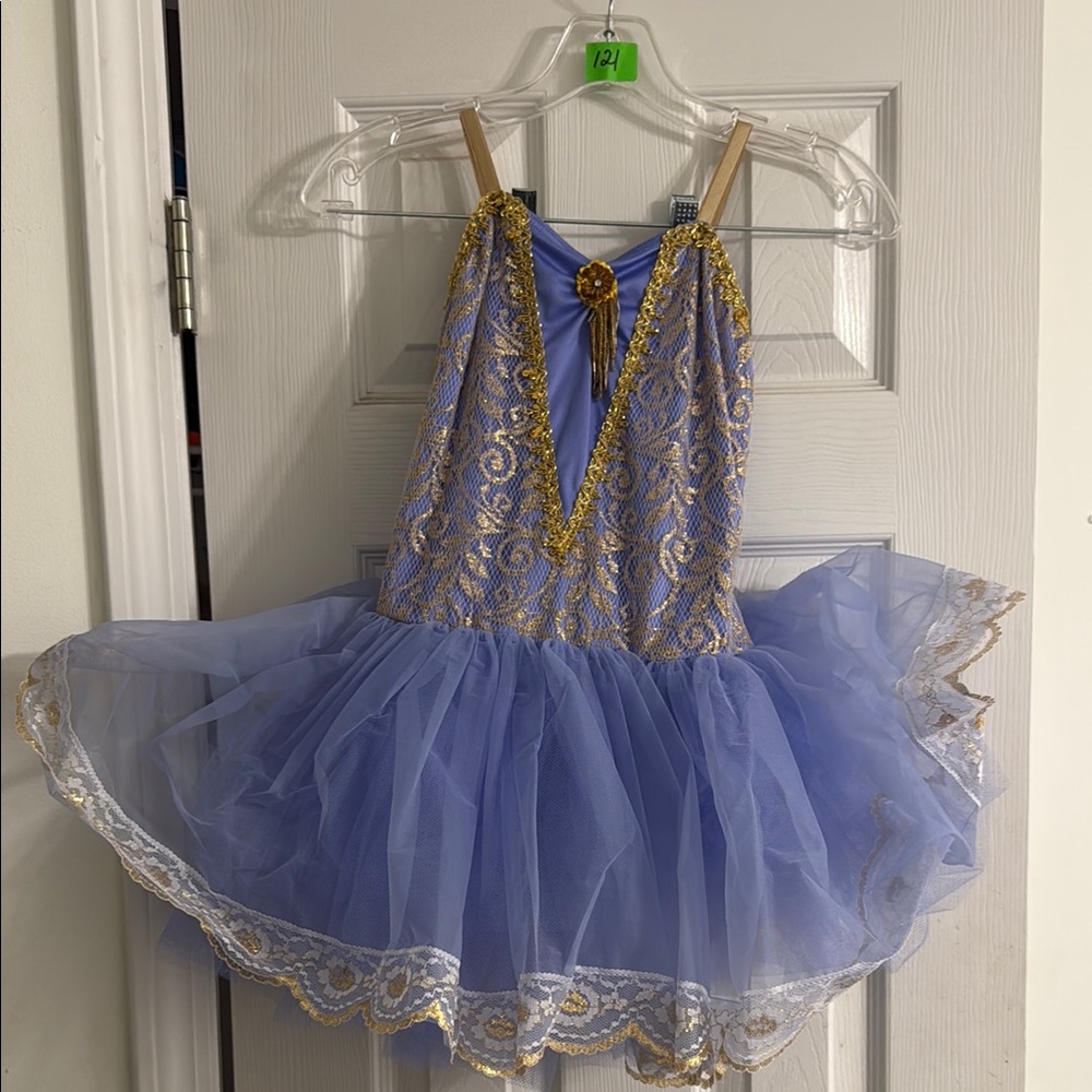 Elegant Blue and Gold Kids Costume
